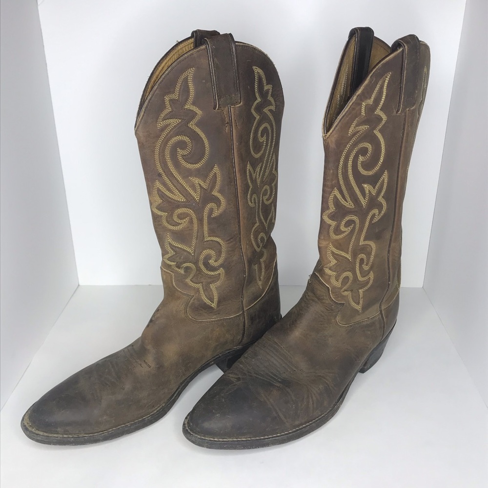 Vintage Justin Size 10 Leather Cowboy Boots
